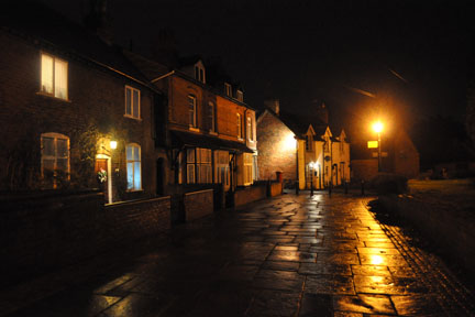Old Yardley Village at night